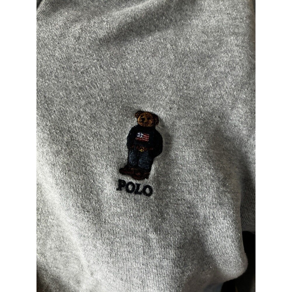 Polo Ralph Lauren Hoodie Youth Large 14-16 Bear Logo Zip Up Jacket Boys